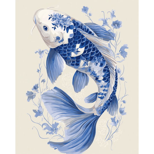 Porcelain Koi | Paint by Number- Paint by Numbers