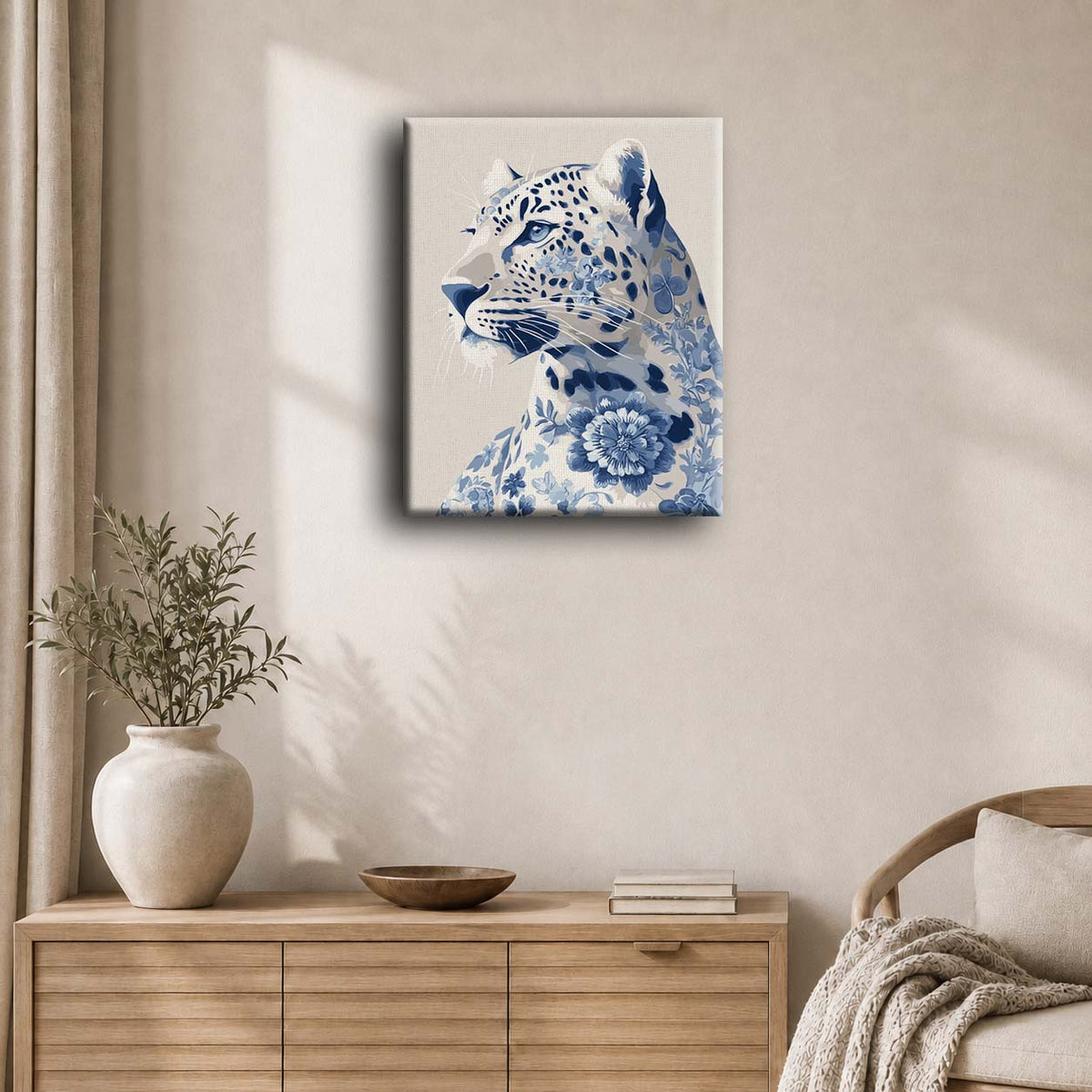 Delft blå leopard | Maleri etter tall