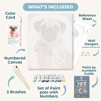 Delft Pink Pug | Paint by Number