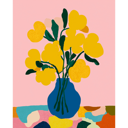 Modern Yellow Bouquet | Paint by Number- Paint by Numbers