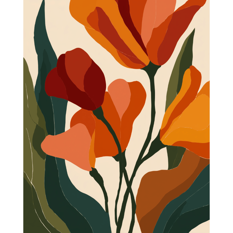 Shape of Tulips | Paint by Number- Paint by Numbers