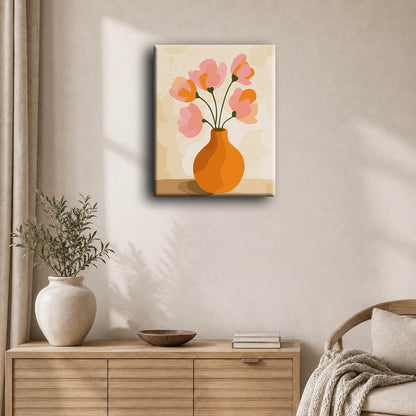 Moderne rosa bukett | Maleri etter tall
