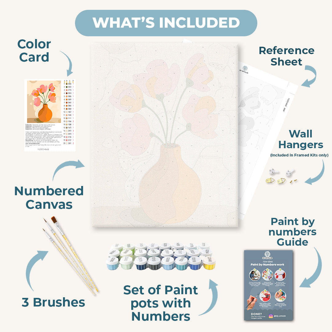 Modern Pink Bouquet | Paint by Number