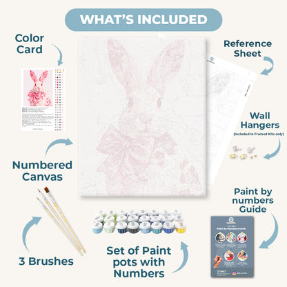 Delft Pink Bunny | Paint by Number