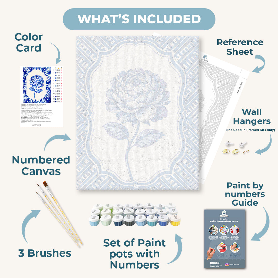 Ceramic Peony | Paint by Number