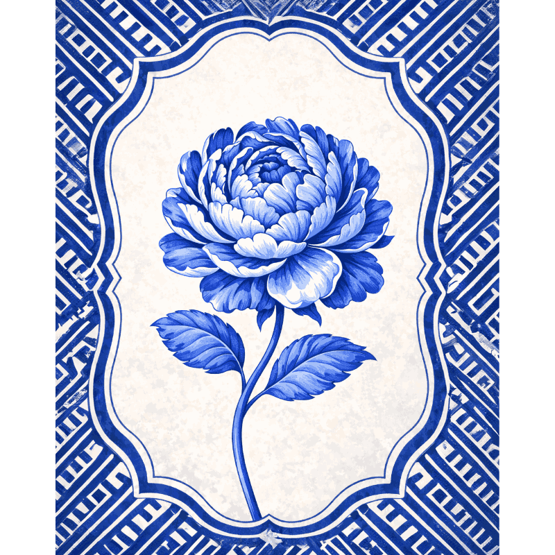 Ceramic Peony | Paint by Number- Paint by Numbers