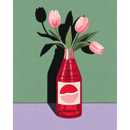 Tulips & Glass | Paint by Number- Paint by Numbers