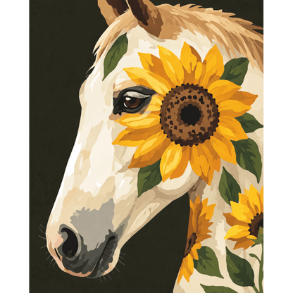 Sunflower Mare | Paint by Number- Paint by Numbers