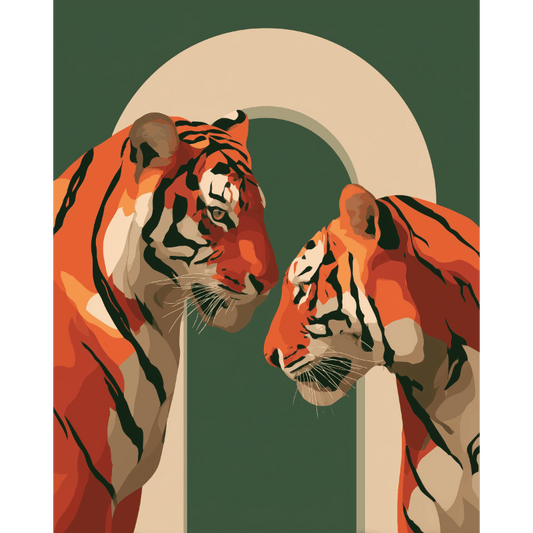 Two Tigers | Paint by Number- Paint by Numbers