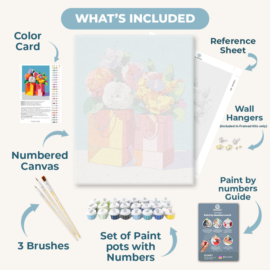 Paper Bag Blooms | Paint by Number