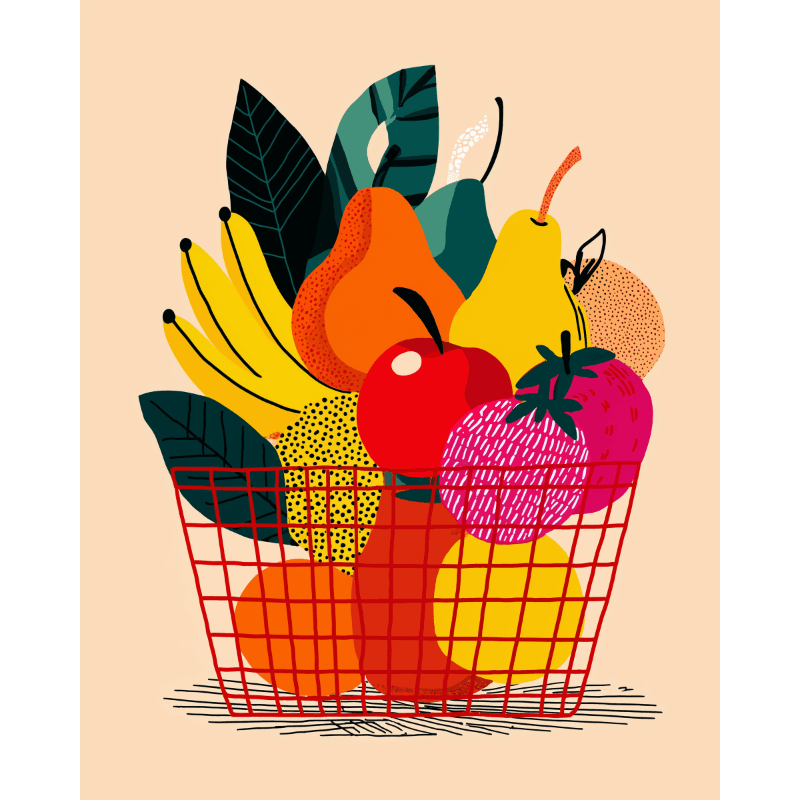 Fruit Basket | Paint by Number- Paint by Numbers
