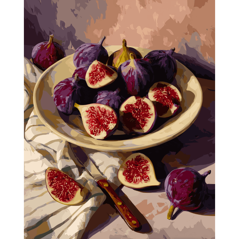 Figs plate | Paint by Number- Paint by Numbers