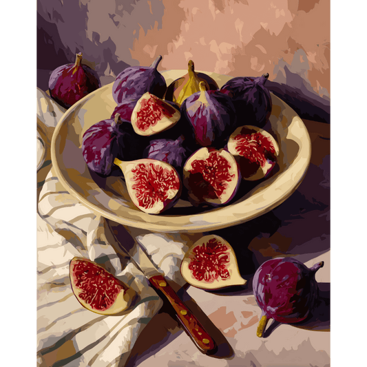 Figs plate | Paint by Number- Paint by Numbers