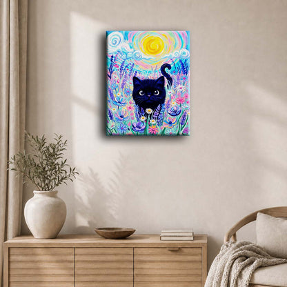 Vankatt i blomstereng – By Tiny Tami | Maleri etter tall