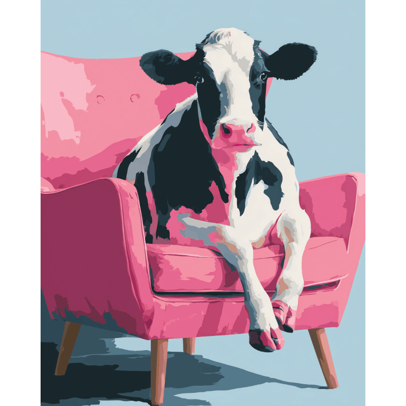 Cow on Couch | Paint by Number- Paint by Numbers