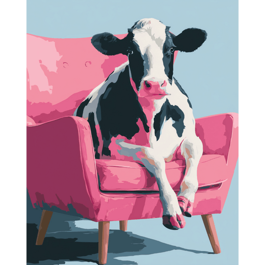 Cow on Couch | Paint by Number- Paint by Numbers