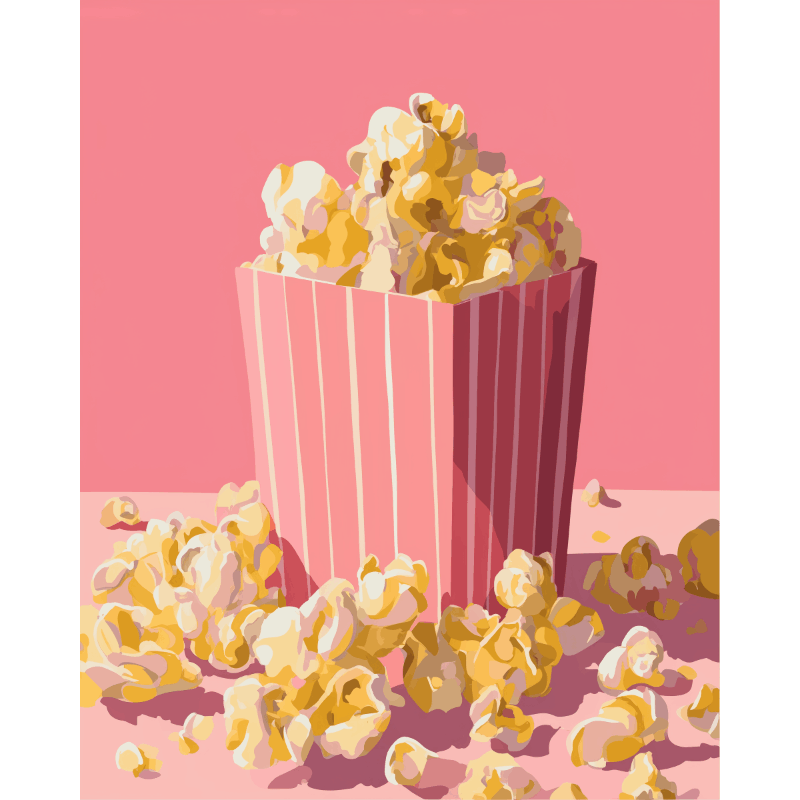 Vaaleanpunainen popcorn | Numeromaalaus - Numeromaalaus
