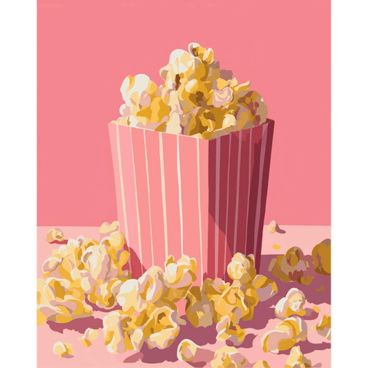 Pink Popcorn | Paint by Number- Paint by Numbers