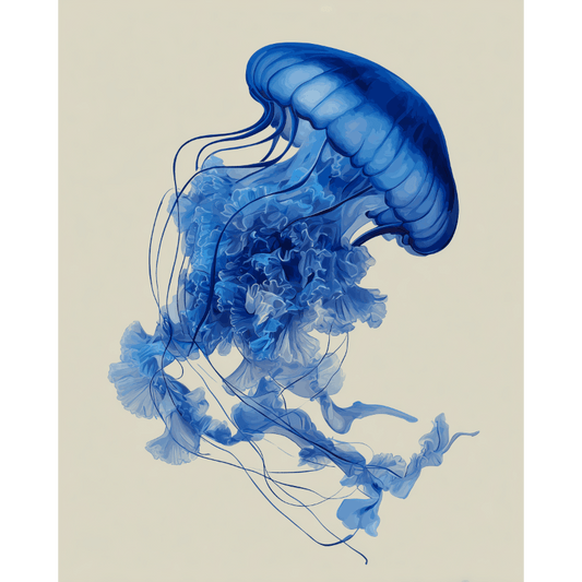 Blue Jelly Fish | Paint by Number- Paint by Numbers