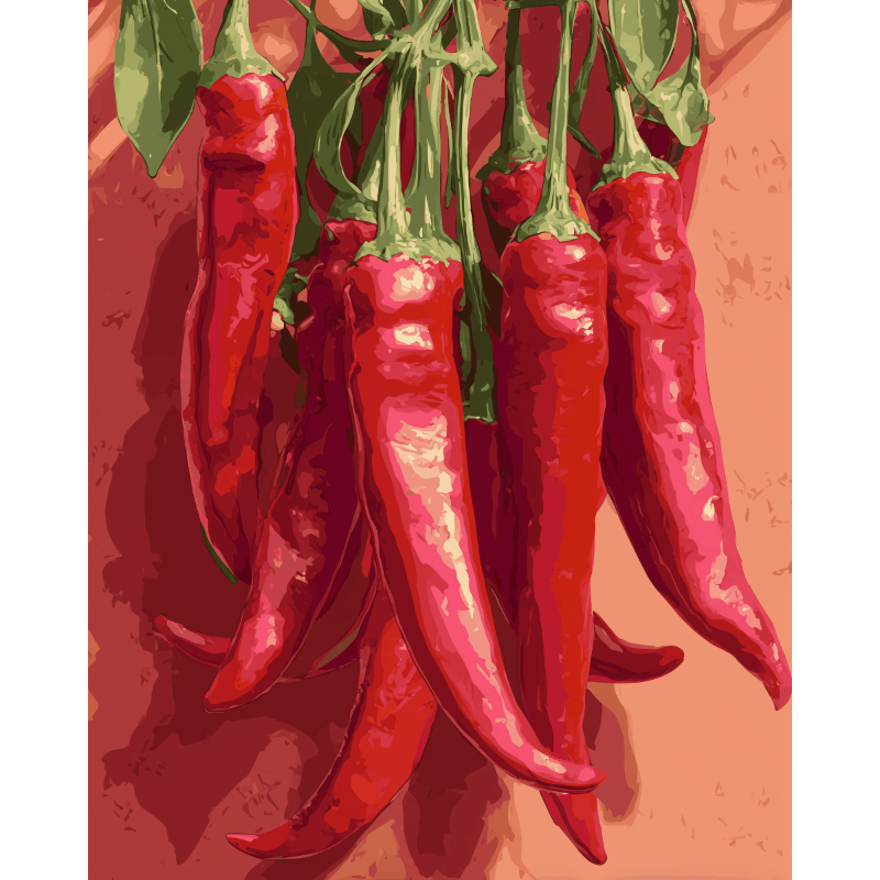 Chilli Pepper | Paint by Number- Paint by Numbers