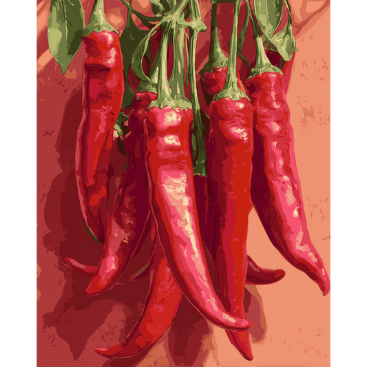 Chilli Pepper | Paint by Number- Paint by Numbers