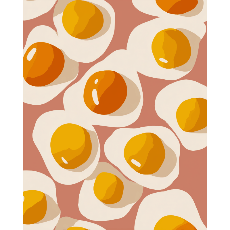 Fried eggs | Paint by Number- Paint by Numbers