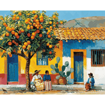 Mexican village | Paint by Number- Paint by Numbers