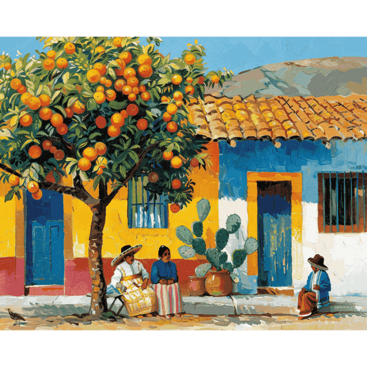 Mexican village | Paint by Number- Paint by Numbers
