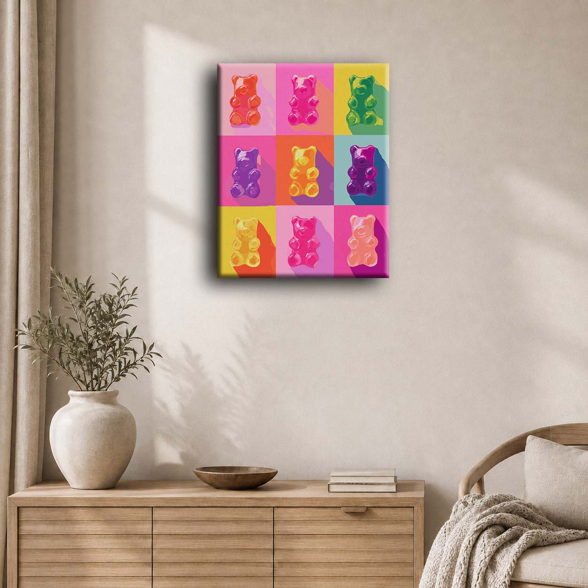 Pop art-gummibjørner | Maleri etter tall