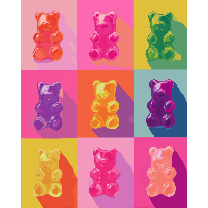 Pop Art Gummies | Paint by Number- Paint by Numbers