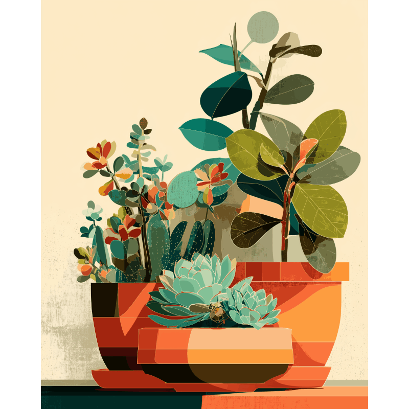 Succulent Aesthetic | Paint by Number- Paint by Numbers