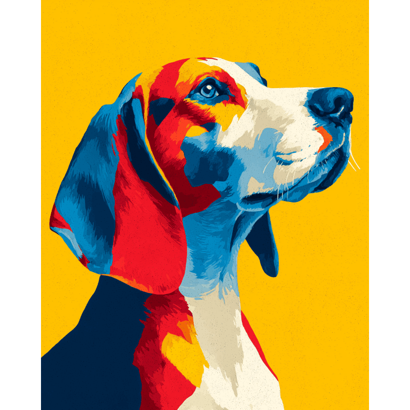 Colorful Beagle | Paint by Number- Paint by Numbers