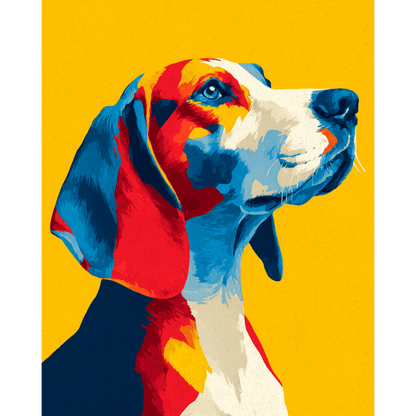 Colorful Beagle | Paint by Number- Paint by Numbers