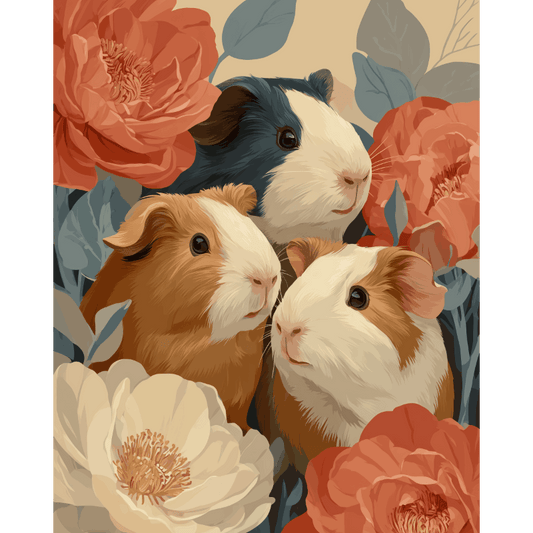Guinea Blooms | Paint by Number- Paint by Numbers