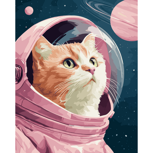 Furry Astronaut | Paint by Number- Paint by Numbers
