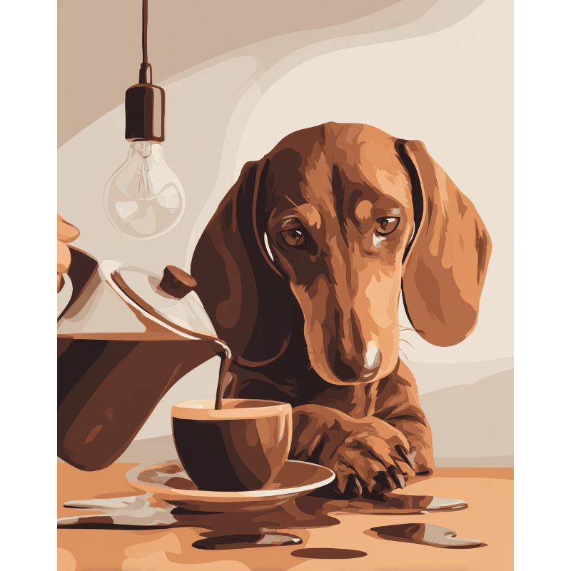 Dachshund Brew | Paint by Number- Paint by Numbers