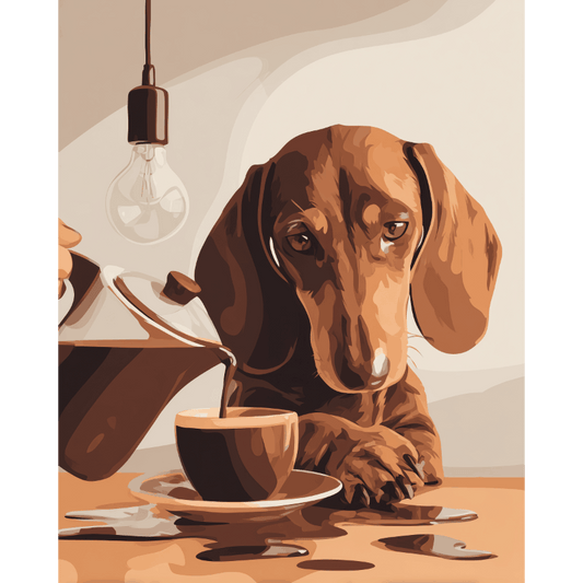 Dachshund Brew | Paint by Number- Paint by Numbers