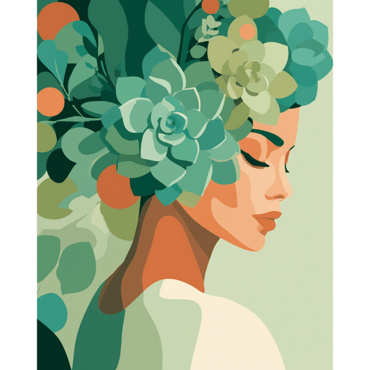 Lady Succulent | Paint by Number- Paint by Numbers