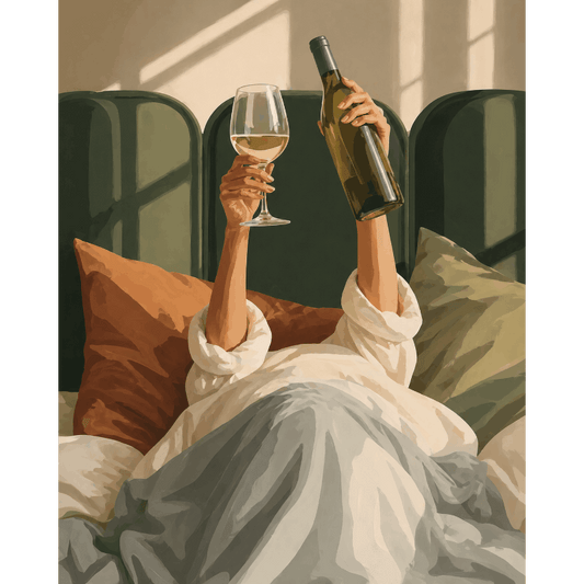 Wine in Bed | Paint by Number- Paint by Numbers