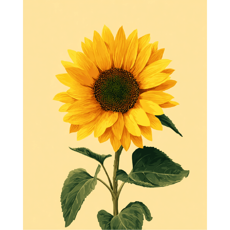 Golden Sunflower | Paint by Number- Paint by Numbers