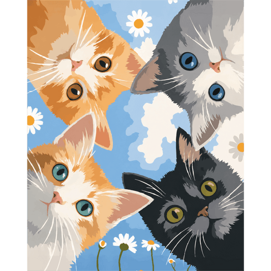 Kittens Peek | Paint by Number- Paint by Numbers