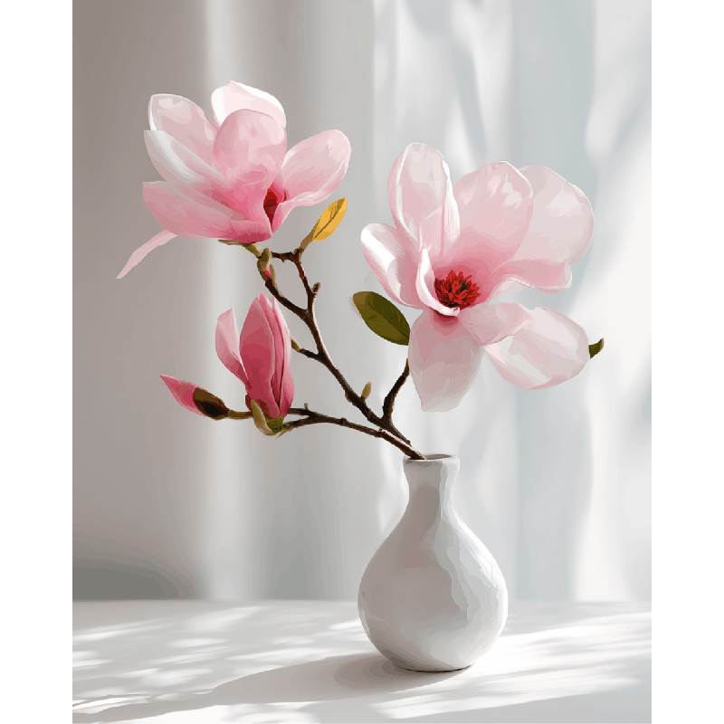 Pink Magnolias | Paint by Number- Paint by Numbers