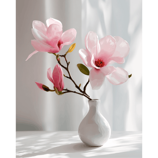 Pink Magnolias | Paint by Number- Paint by Numbers