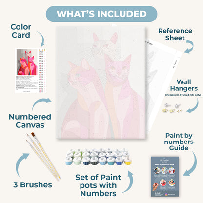 Pink Cats | Paint by Number