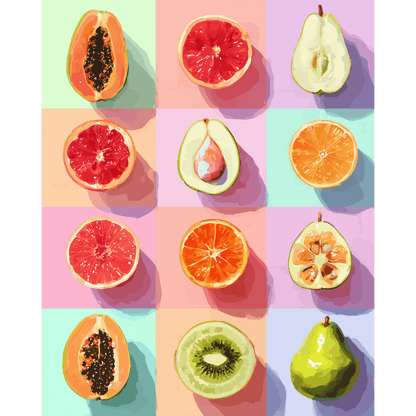 Fruit Mosaic | Paint by Number- Paint by Numbers