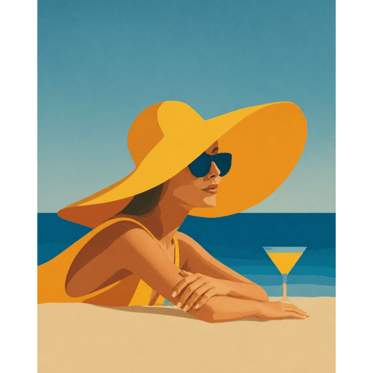 Drink on a Beach | Paint by Number- Paint by Numbers