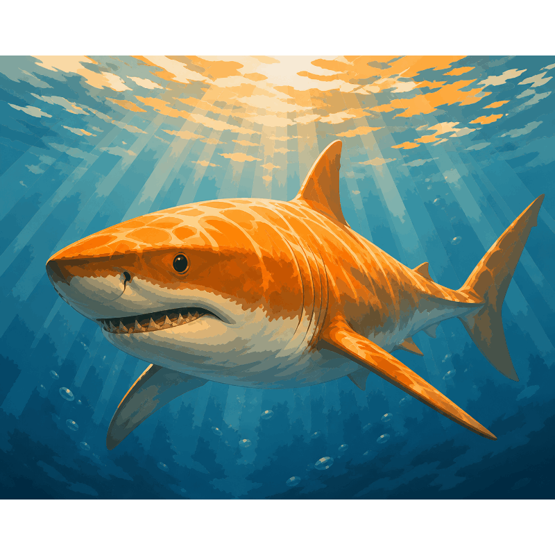 Shark in Sunlight | Paint by Number- Paint by Numbers