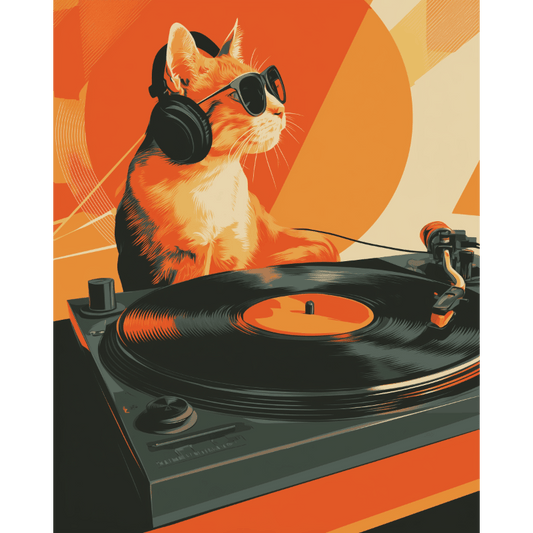 Cat is a DJ | Paint by Number- Paint by Numbers