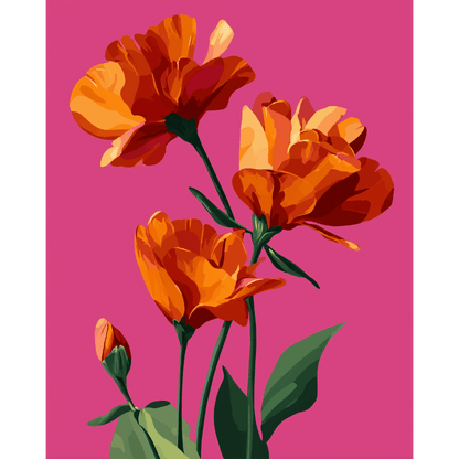 Bloom in Scarlet | Paint by Number- Paint by Numbers
