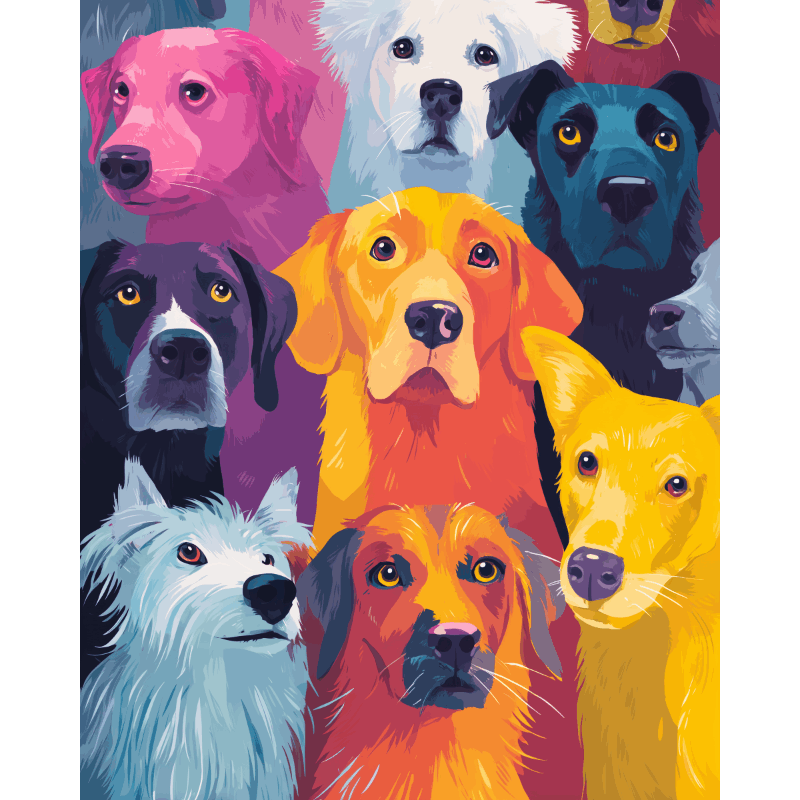 Colorful Friends | Paint by Number- Paint by Numbers
